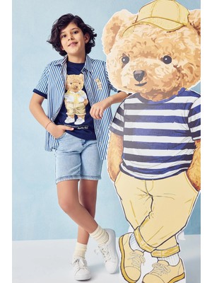 DeFacto %100 Pamuk Regular Fit Jean Şort Erkek Çocuk H2976A826SM