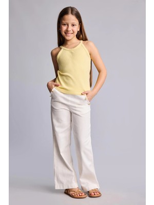 DeFacto %100 Pamuk Straight Fit Geniş Paça Gabardin Pantolon Kız Çocuk H2977A826SM