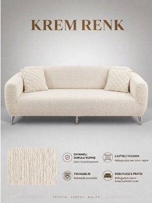 Arife Home 3 Kişilik Koltuk Örtüsü A Kalite Tek Adet Kanepe Örtüsü Yıkanabilir Kayma Yapmayan Çekyat Örtüsü Koltuk Kılıfı Sofa Cover
