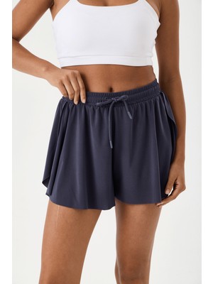 Genius Store Bol Kesim Taytlı Spor Şort Kadın-Şort