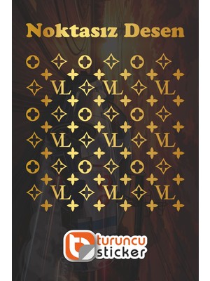 Turuncu Sticker Vl Desen Kaplama Sticker Etiket 25X25 cm - Araç -Motor - Laptop - Kask Etiket