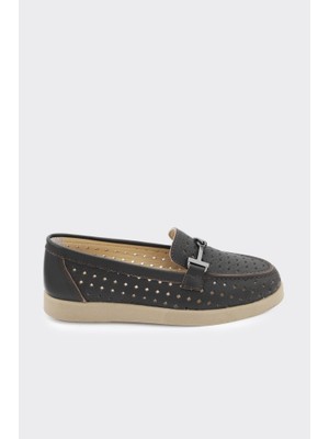 Derinet Hakiki Deri Comfort Taban Kadın Loafer