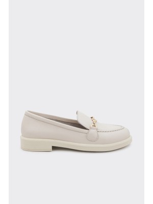 Derinet Hakiki Deri Tokalı Kadın Loafer