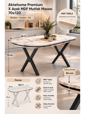 Akte Home Premium x Ayak Mdf Mutfak Masası 70X120