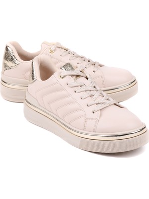 Stato Nova Kapitoneli Gümüş Detaylı Beyaz Kadın Sneaker