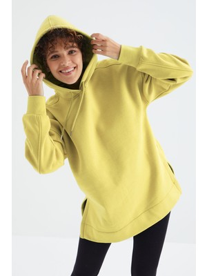 Tommy Life Limon Reglan Kol Basic Kapüşonlu Oversize Sweatshirt Tunik - 97242