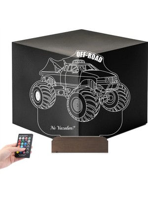 Luvivia Off Road Arazi Aracı Jeep Tasarım Kişiye Özel 3D Lamba - Masa Gece Lambası