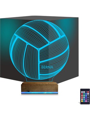 Luvivia Voleybol Topu Voleybolcu Kişiye Özel 3D Lamba - Masa Gece Lambası