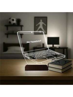 Luvivia Laptop Notbook Bilgisayar Kişiye Özel 3D Lamba - Masa Gece Lambası