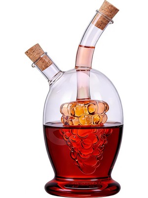 Zemira Eleton 473 ml Üzüm Astarı 2 Çıkışlı Cam Sirkesi 2'si 1 Arada Şişe, Cam Sirke Kabı
