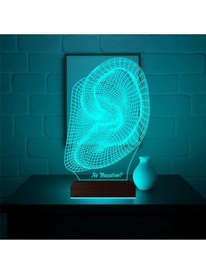 Luvivia Kulak Işitme Tasarım Kişiye Özel 3D Lamba - Masa Gece Lambası