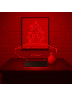 Luvivia Satranç Kişiye Özel 3D Lamba - Masa Gece Lambası