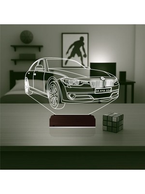 Luvivia Araba Bmw Tasarım Kişiye Özel 3D Lamba - Masa Gece Lambası