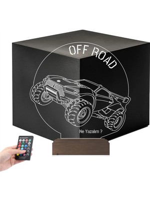 Luvivia Off Road Arazi Aracı Jeep Tasarım Kişiye Özel 3D Lamba - Masa Gece Lambası