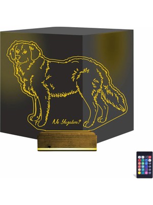 Luvivia Köpek Golden Kişiye Özel 3D Lamba - Masa Gece Lambası