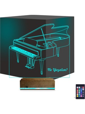 Luvivia Piyano Müzik Piyanist Kişiye Özel 3D Lamba - Masa Gece Lambası