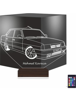 Luvivia Fiat Tofaş Doğan Tofaşk Araba Kişiye Özel 3D Lamba - Masa Gece Lambası