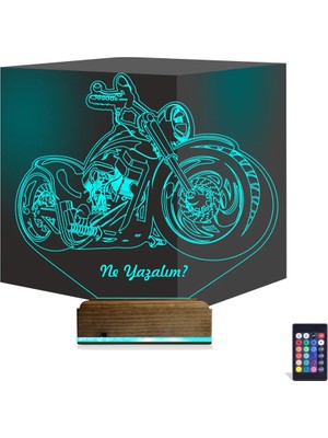 Luvivia Motosiklet Harley Motor Kişiye Özel 3D Lamba - Masa Gece Lambası