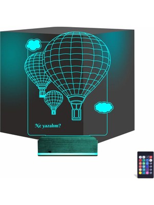 Luvivia Uçan Balon Kişiye Özel 3D Lamba - Masa Gece Lambası