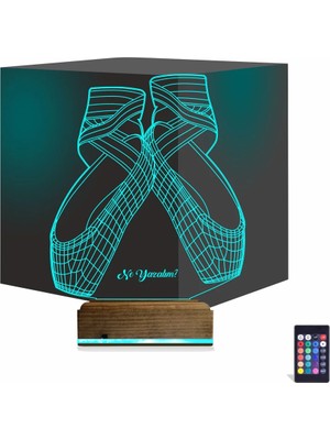Luvivia Balerin Bale Ayakkabısı Kişiye Özel 3D Lamba - Masa Gece Lambası