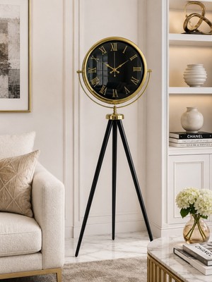 Hace Bazaar Gold Roma Premium Tripod 150 x 45 cm Ayaklı Saat -Hcb