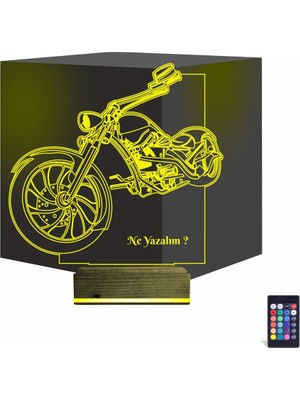 Luvivia Motosiklet Harley Motor Kişiye Özel 3D Lamba - Masa Gece Lambası
