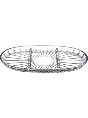 Zemira Paşabahçe Elegant Bölmeli̇ Oval Tabak 163X278 mm 000-SEFFAF 1 Ofset Hedi̇yeli̇k Kutu 6 Paşabahce