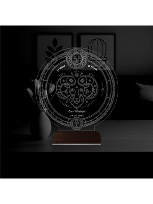 Luvivia Astroloji Koç Burcu Kişiye Özel 3D Lamba - Masa Gece Lambası