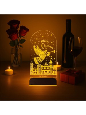 Luvivia Yılbaşı Hediyesi Yeni Yıl Kişiye Özel 3D Lamba - Masa Gece Lambası