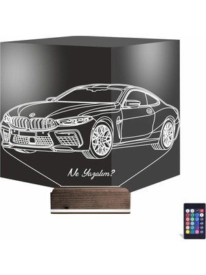 Luvivia Araba Bmw M8 Kişiye Özel 3D Lamba - Masa Gece Lambası