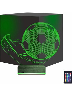 Luvivia Futbol Topu Krampon Futbolcu Kişiye Özel 3D Lamba - Masa Gece Lambası