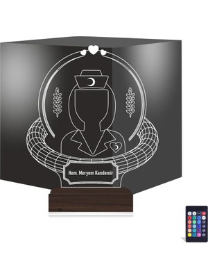 Luvivia Hemşire Hediye Kişiye Özel 3D Lamba - Masa Gece Lambası