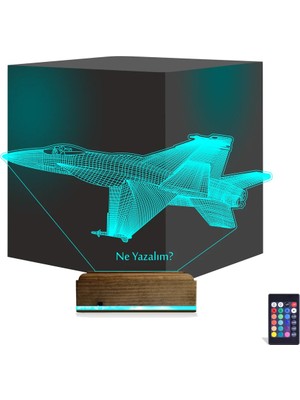 Luvivia Uçak Pilot Kişiye Özel 3D Lamba - Masa Gece Lambası