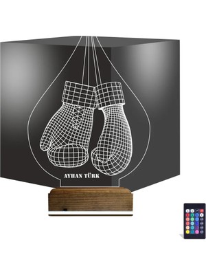 Luvivia Box Boks Boksör Kişiye Özel 3D Lamba - Masa Gece Lambası