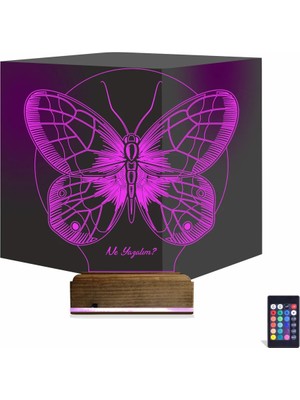 Luvivia Kelebek Kişiye Özel 3D Lamba - Masa Gece Lambası