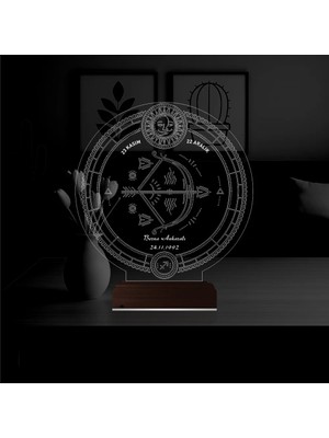 Luvivia Astroloji Yay Burcu Kişiye Özel 3D Lamba - Masa Gece Lambası