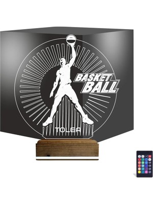Luvivia Basketbol Nba Kişiye Özel 3D Lamba - Masa Gece Lambası