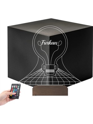 Luvivia Ampul Idea Tasarım Kişiye Özel 3D Lamba - Masa Gece Lambası