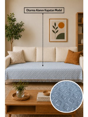 Babada Home Eko | Pamuklu Bohem Koltuk Örtüsü Oturma Yerini Kapatan Çekyat Örtüsü, Berjer Örtüsü, Koltuk Şalı | 115X210