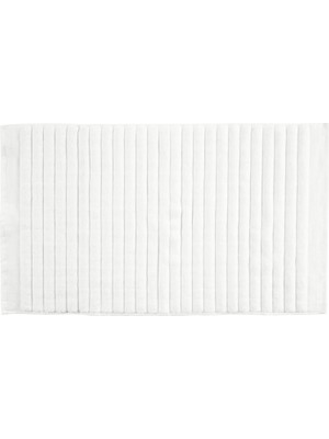 Zemira Zone Denmark Inu Banyo Paspası, 80 x 50 Cm, Banyo Halısı, Pamuk, Yıkanabilir, Beyaz