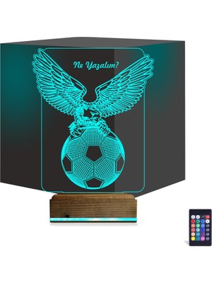 Luvivia Kartal Futbol Topu Kişiye Özel 3D Lamba - Masa Gece Lambası