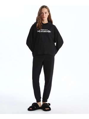 Lc Waikiki Yeni Sezon H12 Kapüşonlu Baskılı Kadın Pijama Takımı