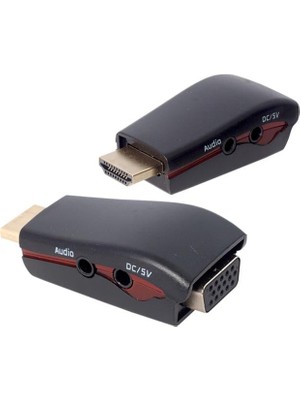 Zenviaa PM-13645 HDMI Erkek To VGA Dişi Audio Girişli Çevirici Aparat ZENVIAA365423