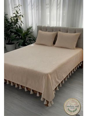 Madame Asel Home Yatak Örtüsü Pike Çift Kişilik -%100PAMUK Şaç Örgü