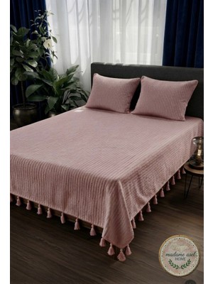 Madame Asel Home Yatak Örtüsü Pike Çift Kişilik -%100PAMUK Şaç Örgü