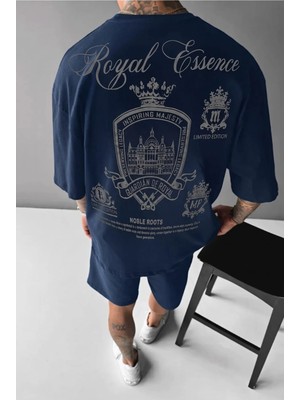 Millionaire Erkek Lacivert Royal Oversize Fit Bol Geniş Kalıp Salaş Kesim T-Shirt
