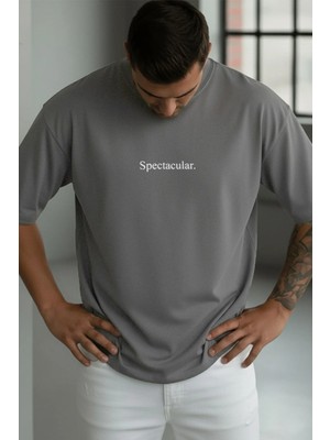 Teenage Millionaire Erkek Füme Spectacular Beyaz Baskılı Oversize Salas T-Shirt