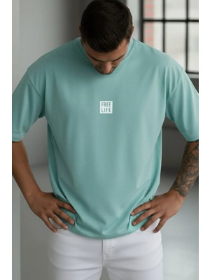 Teenage Millionaire Erkek Mint Free Life Bisiklet Yaka Oversize Salas T-Shirt