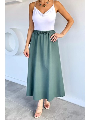 Gülseli Kadın Bel Lastikli Çift Cepli Etek P-00022546