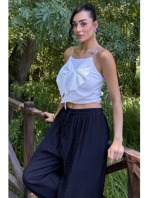Gülseli Ip Askılı Fiyonklu Kadın Bluz P-00022605